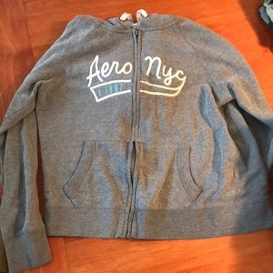 Aeropostale Gray Long Sleeve Zip-Up Jacket
